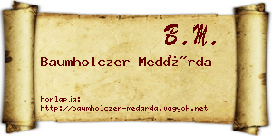 Baumholczer Medárda névjegykártya